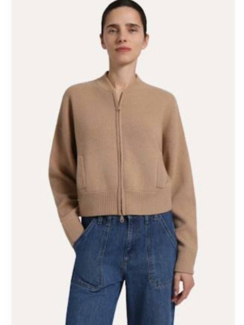 NWT Minnie Rose Cashmere Cropped Bomber Foxy Silver | Current Season | $478 MSRP